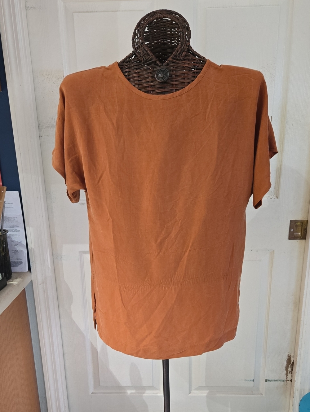 Women's Casual Short-Sleeve Tee - Rust Orange-Size 8